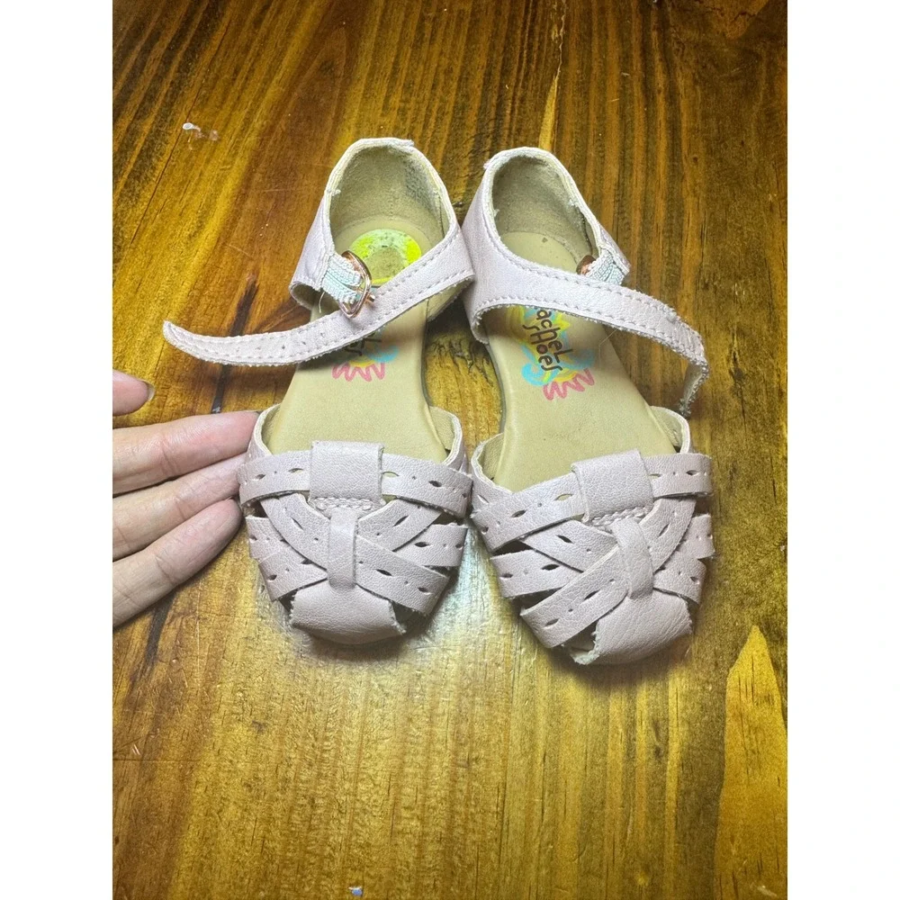 Rachel Shoes Girls Pink Huarache Woven Ankle Strap Sandals Toddler Size 5